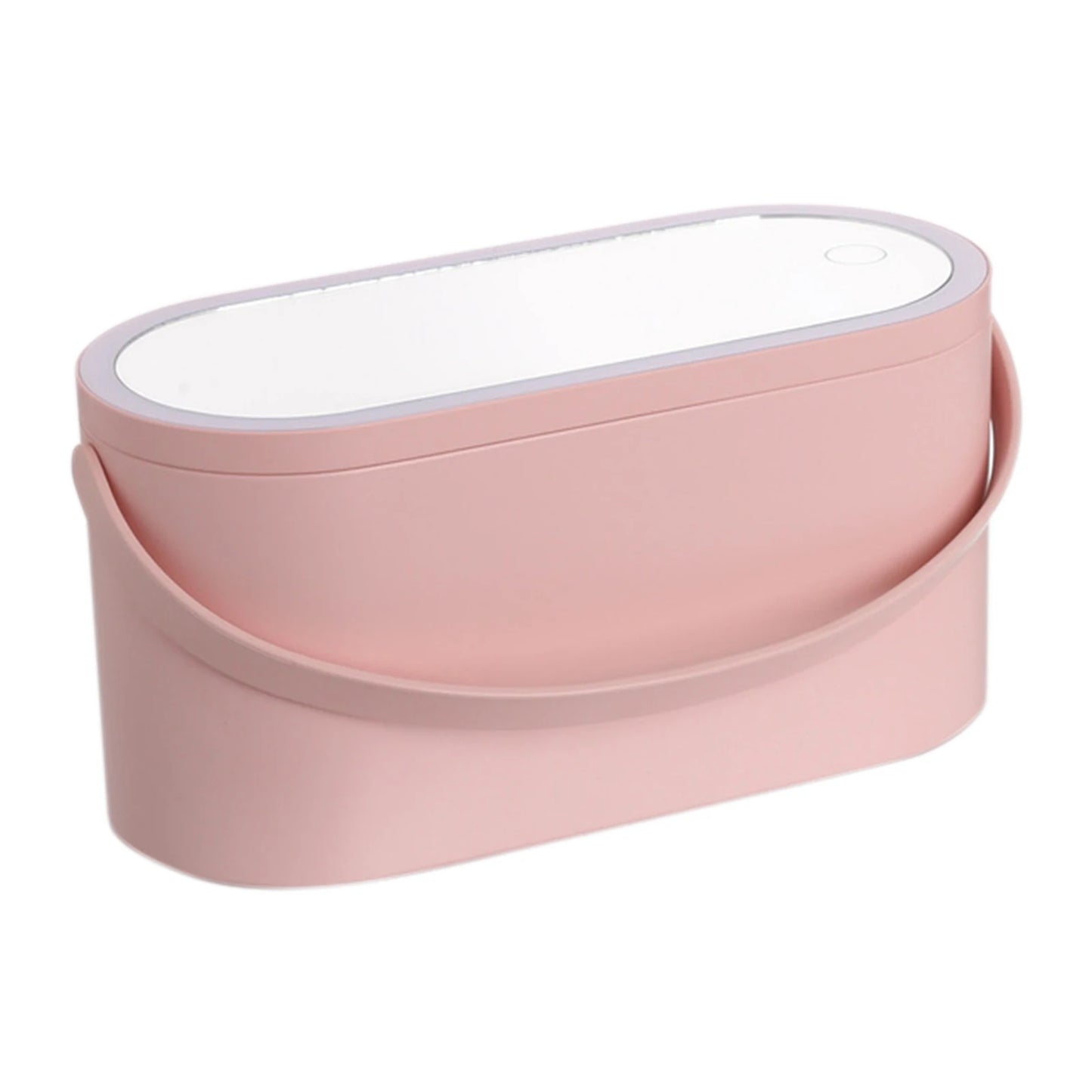 Portable Makeup Box with Lighted Mirror – Travel Cosmetic Organizer Case
